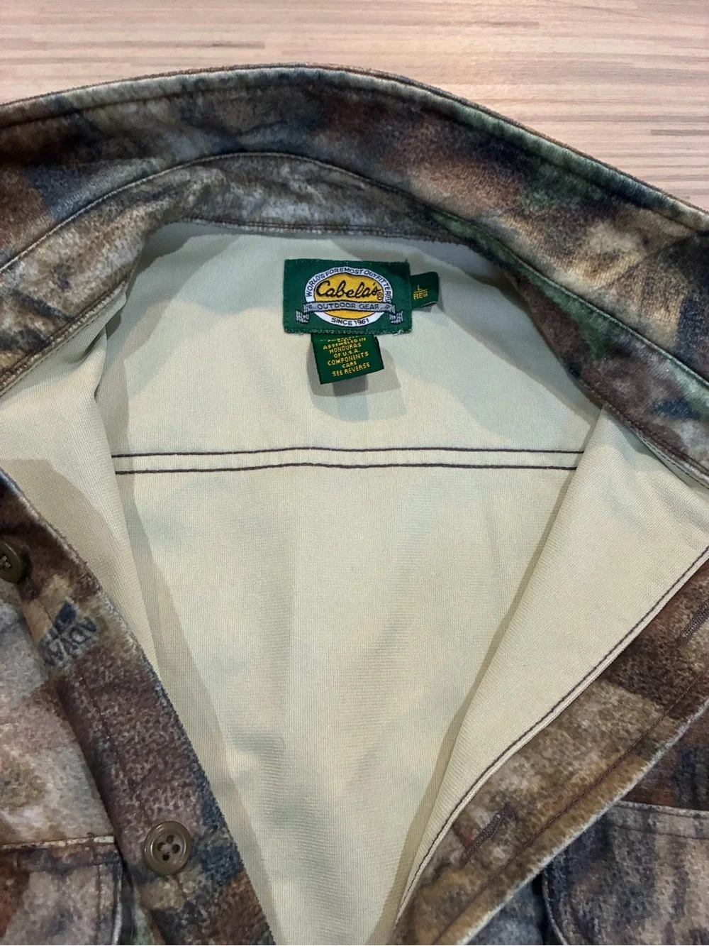 Cabela's Men's Camo Button-Up Shirt Jacket - Brown Green Tan